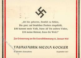 Saarabstimmung WK II Tabakfabrik Nicola Kockler I-II - War 1939-45