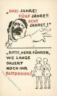 ANTI-NS-Propagandakarte WK II - HITLER Wie Lange Dauert BLITZKRIEG - 3 - 5 Oder 8 Jahre? I - Oorlog 1939-45