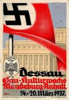 Propaganda WK II Dessau (o-4500) Gau Kulturwoche Magdeburg-Anhalt I-II (fleckig, Stauchung, Marke Entfernt) - Weltkrieg 1939-45