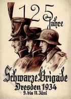 Propaganda WK II Dresden (o-8000) 125 Jahre Schwarze Brigade Sign. Götze, Hellmuth II (Eckbug, Ränder Bestoßen) - Guerra 1939-45