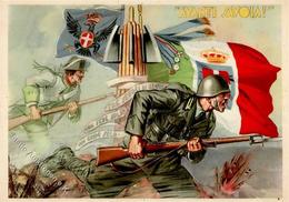 Propaganda WK II Italien Avanti Savoia Künstlerkarte I-II - Weltkrieg 1939-45