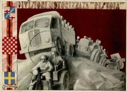Propaganda WK II Italien Divisione Motorizzata Pistola Künstler-Karte I-II - Weltkrieg 1939-45
