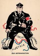 Propaganda WK II Karikatur Self-Determination I-II (fleckig) - War 1939-45
