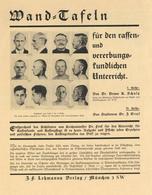 Propaganda WK II Wand Tafel Für Den Rassen U. Vererbungskundlichen Unterricht Verlag J. F. Lehmann II (kleiner Einriss) - Weltkrieg 1939-45