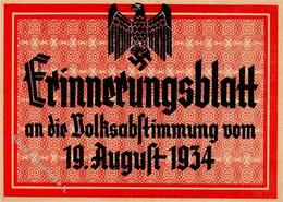 Propaganda WK II WK II Erinnerungsblatt An Die Volksabstimmung I-II (keine Ak-Einteilung) - Weltkrieg 1939-45