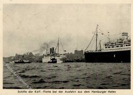 Propaganda WK II WK II Schiffer Der KdF Flotte Ausfahrt Aus Dem Hamburger Hafen I-II - Weltkrieg 1939-45