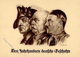 Hitler Bismarck U. Friedrich III. WK II Sign. Schuller, F. Künstlerkarte I-II - Weltkrieg 1939-45