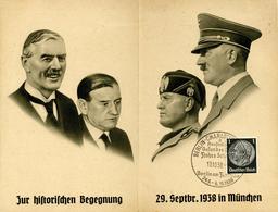 Hitler Mussolini Chamberlain Und Daladier Klappkarte I-II - Weltkrieg 1939-45