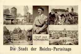 Hitler WK II Nürnberg (8500) I-II (Klebereste RS) - Weltkrieg 1939-45