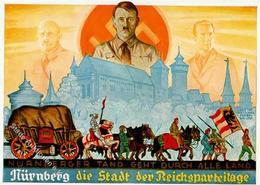 Reichsparteitag WK II Hitler, A. Streich, J. Sign. Goetschel, Gustav Künstlerkarte I-II - Guerra 1939-45