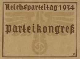 Reichsparteitag WK II Nürnberg (8500) 1934 Eintrittskarte Parteikongress II  (Mittelbug) - Weltkrieg 1939-45