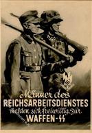 SS WK II - WAFFEN-SS-Prop-Ak -Männer Des REICHSARBEITSDIENSTES Zur WAFFEN-SS- Sign. Anton - Beschnitten - - War 1939-45