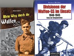 SS WK II Buch Lot Mit 2 Büchern Divisionen Der Waffen-SS Im Einsatz 1940-1945 Fotos Der Kriegsberichter 203 Seiten Und M - Weltkrieg 1939-45
