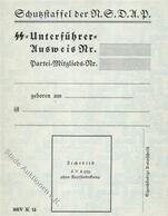 SS WK II Schutzstaffel Der NSDAP SS Unterführer Ausweis Blanco I-II - Weltkrieg 1939-45