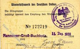 WHW WK II - Spendenkärtchen HANNOVER-GR.BUCHHOLZ 1938 I-II - Guerre 1939-45