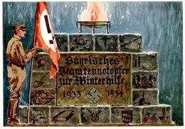 WHW WK II - WINTERHILFE Gau MÜNCHEN 1933/34 - Bayer. Beamtenschaft Sign. Künstlerkarte I-II - War 1939-45