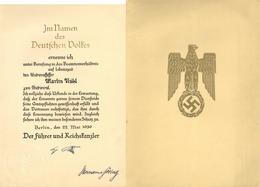 Ernennungsurkunde Zum Studienrat 1939 In Schmuckmappe  Unterschriften Hitler U.  Göring Dazu Gedenkblatt Grenadier Regt. - War 1939-45