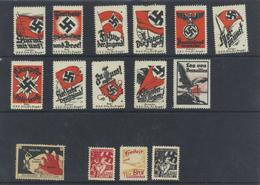 Vignetten WK II  15 Versch. Sehr Frühe NSDAP-Propaganda-Vignetten I - Weltkrieg 1939-45