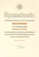 WK II Bad Harzburg (3388) Haus Schlemm Urkunde 25 Jährige Treue Pflichterfüllung Deutsche Arbeitsfront I-II - Guerre 1939-45