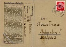 WK II KZ - Post Dachau Brief Mit Inhalt Und Zensurstempel I-II - War 1939-45