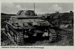 WK II MILITÄR  - PANZER - Infanterie Mit Panzer I-II Réservoir - Guerra 1939-45