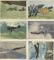 WK II MILITÄR - LUFTWAFFE - 10 Versch. Flugzeug-Ak Aus Serie -Lehrpostkarte Für Flugzeugerkennung- I-II Aviation - Weltkrieg 1939-45