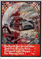 WK II MILITÄR - PANZER - PANZER Im STURM Voran! Sign. Künstlerkarte 1940 I - War 1939-45