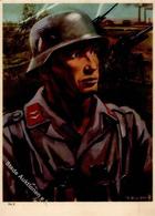 WK II Soldat Flak Sign. Mundorff, Viktor Künstlerkarte I-II - War 1939-45