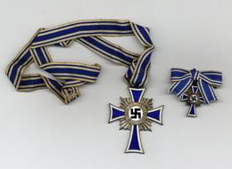 WK II Orden Mutterkreuz Mit Miniaturkreuz Hersteller L 58 I-II - Oorlog 1939-45