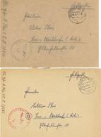 FELDPOST - 1944, Seltener Hand-o -DEUTSCHE REICHSPOST Y-(= Zlin/Protektorat) Auf 2 Feldpostbriefen April 1944 Mit Abs. 3 - Guerra 1939-45