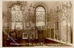 Synagoge Prag  Tschechien I-II (Klebereste RS) Synagogue - Judaika