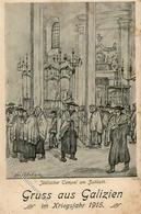 Judaika - GALIZIEN - Jüdischer Tempel Am Sabbath 1915 - Etwas Fleckig! Judaisme - Judaika