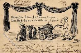 Judaika - KOHN - HANDGEMALT! Das Begräbnis Des Kleinen Kohn! Sign. 1902 Ecke Gestoßen! Judaisme - Judaika