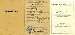 Judaika Dokumente 1 Postausweis, 1 Kennkarte, 1 Befreiungsschein, 1 Ausweis Für Ehem. KZ-Häftlinge I-II Judaisme - Judaísmo