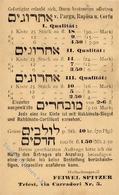 Judaika Trieste / Triest / Trst (34100) Italien Feiwel Spitzer I-II (fleckig) Judaisme - Judaika