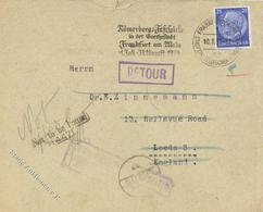 NS-JUDAIKA - Bedarfsbrief 10.8. 1939 V. Frankfurt/Main Nach England Mit Jüdischem Abs.-o -Dr. Julius Israel Grünbaum - K - Jewish