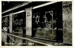 NS-JUDAIKA - KARLSBAD OKTOBER 1938 - KAUFT Nicht Bei Juden! Seltene Foto-Ak Mit Juden-Hetze An Schaufenster I - Jewish