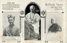 Papst Köln Stadt (5000) Pius X., Kardinal Vincenzo Vannutelli U. Erzbischof Dr. Fischer 1909 I-II - Sonstige & Ohne Zuordnung
