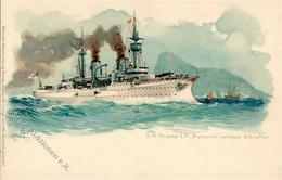 Marine SM Kreuzer 1. Cl. Bismarck  Lithographie I-II - Marines