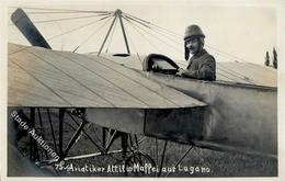 Flugzeug Vor 1945 Lugano (6900) Schweiz Maffei, Attilio Pilot Foto AK 1912 I-II Aviation - Andere & Zonder Classificatie