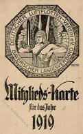 DEUTSCHER LUFTFLOTTENVEREIN BAYERISCHER LANDESVERBAND - Mitgliedskarte 1919 - Künstlerkarte Sign. Anslinger I-II - Sonstige & Ohne Zuordnung