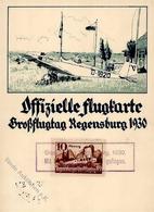 REGENSBURG GROSSFLUGTAG 1930 - So-Karte Mit 10. Pfg. FLUGMARKE + S-o I - Altri & Non Classificati