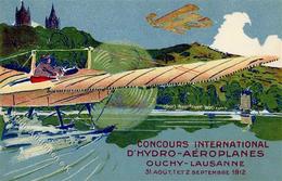 Flugtag Lausanne (1000) Schweiz Concours Intern. D'Hydro Aeroplanes Ouchy  1912 I-II - Other & Unclassified