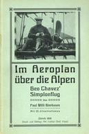 Buch Luftfahrt Im Aeroplan über Die Alpen Geo Chavez Simplanflug Bierbaum, Paul Willi 1910 Verlag Art Intitut Orell Füss - Autres & Non Classés