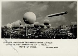 Ballon Münster (4400) Wettfahrt Zeppelin  Foto AK I-II Dirigeable - Autres & Non Classés