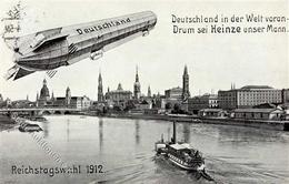 Zeppelin Deutschland Wahlpropaganda 1912 I-II Dirigeable - Aeronaves