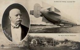 Zeppelin Graf Zeppelin Ballon Beim Aufstieg Und Nach Der Katastrophe Foto AK I-II Dirigeable - Luchtschepen