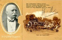 Zeppelin Klapp-Karte Zeppelin Kommt Aus Der Halle 1908 I-II Dirigeable - Airships