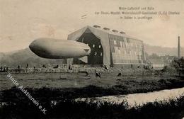 Zeppelin Leichlingen (5653) Motor Luftschiff Und Halle Elberfeld In Balken 1912 I-II Dirigeable - Airships