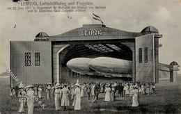 Zeppelin Leipzig (O7000) Luftschiffhafen Und Flugplatz 1913 I-II (fleckig) Dirigeable - Zeppeline